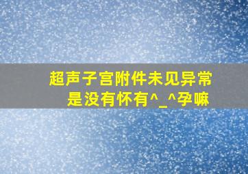 超声子宫附件未见异常是没有怀有^_^孕嘛